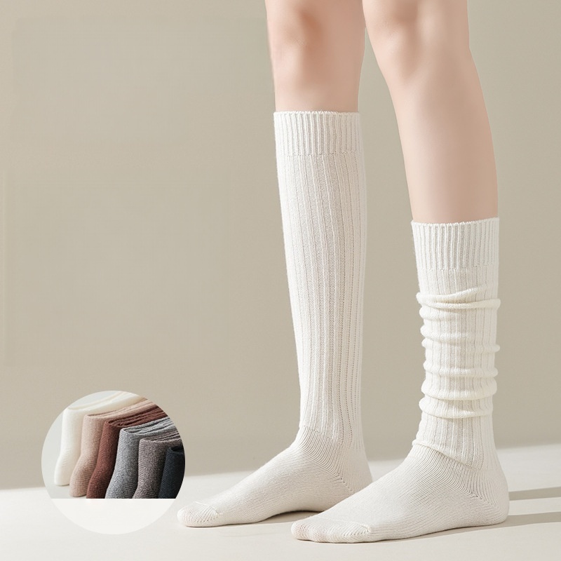 Womens Ribbed Knit Crew Socks Winter Fashion Persian wool Middle Tube Sock